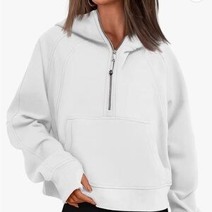 Women's White Half-Zip Hoodie